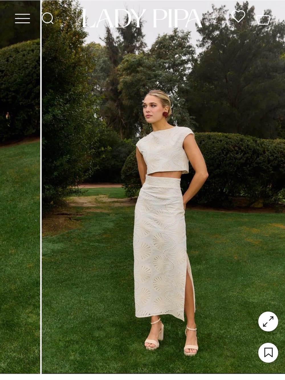 LADY PIPA Cream Eyelet Maxi Dress Set